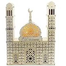 Trä Ramadan nedräkningskalender 30 dagar Eid Mubarak adventskalender med lådor, trä ramadan adventskalender kyrka skrivbord kalender återanvändbar kalender ramaddan Eid Decor present