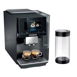 Siemens TP713R19 EQ700 Classic Piano Sort Espressomaskine Inkl. Mælkebeholder Glas 0,7L