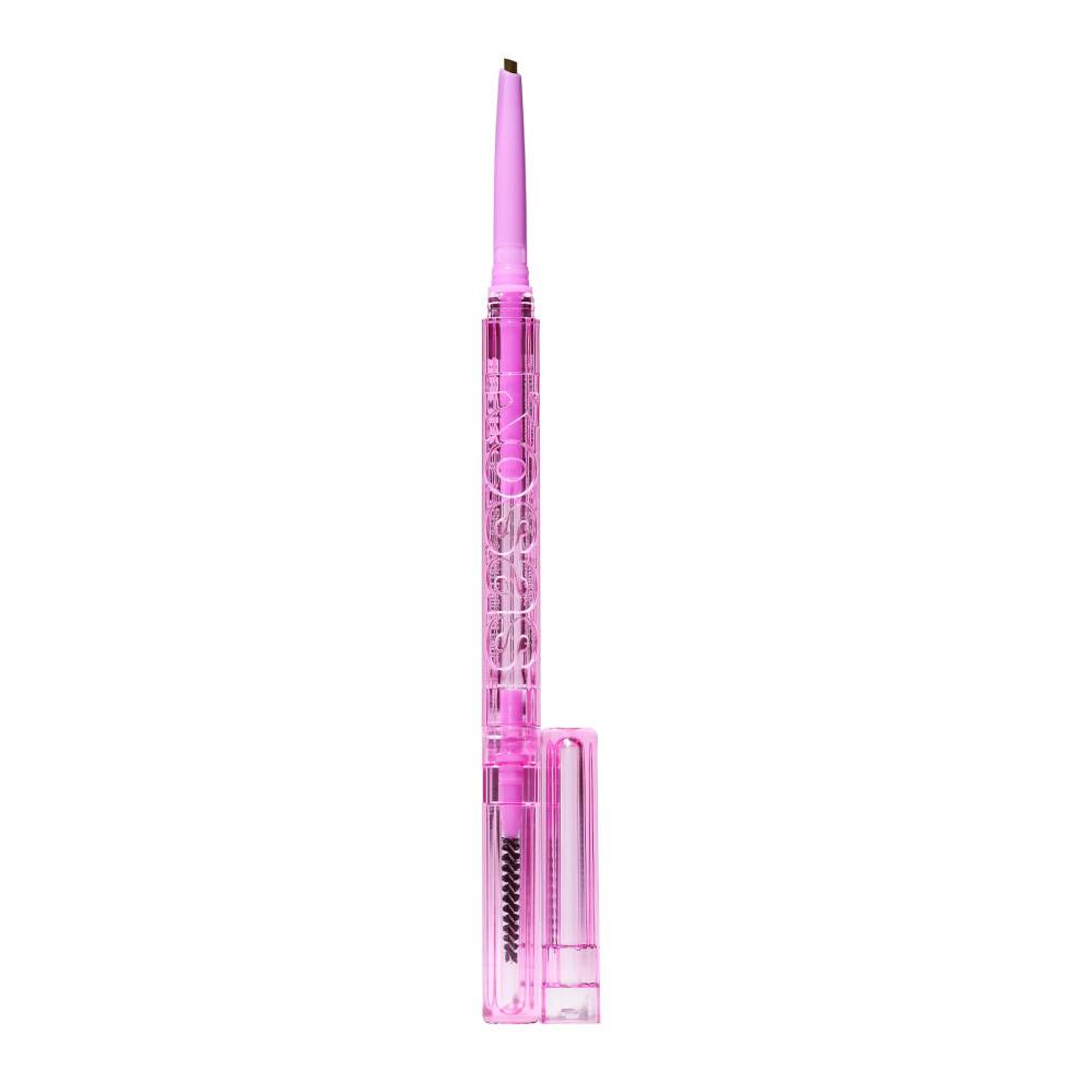 Kosas Brow Pop - Longwear Eyebrow Makeup Dual -sidet definerende blyant med ricinusolie til blødt naturligt udseende af ægte hår - mørkebrun