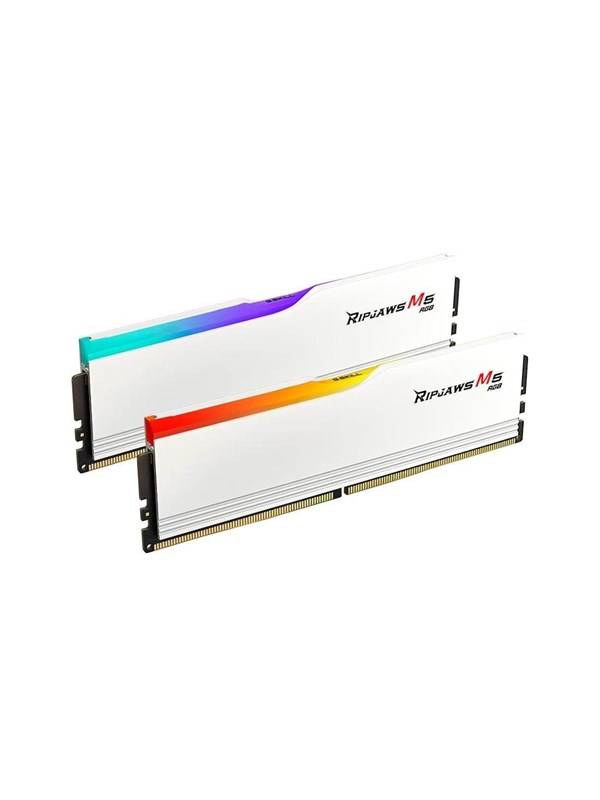 G.Skill Ripjaws M5 RGB DDR5-6000 - 64GB - CL30 - Dual Channel (2 pcs) - Intel XMP - Hvid med RGB