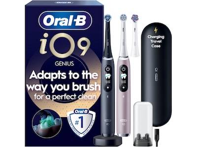 Oral-B iO9 elektrisk tandborste duo-paket (svart och rosa)