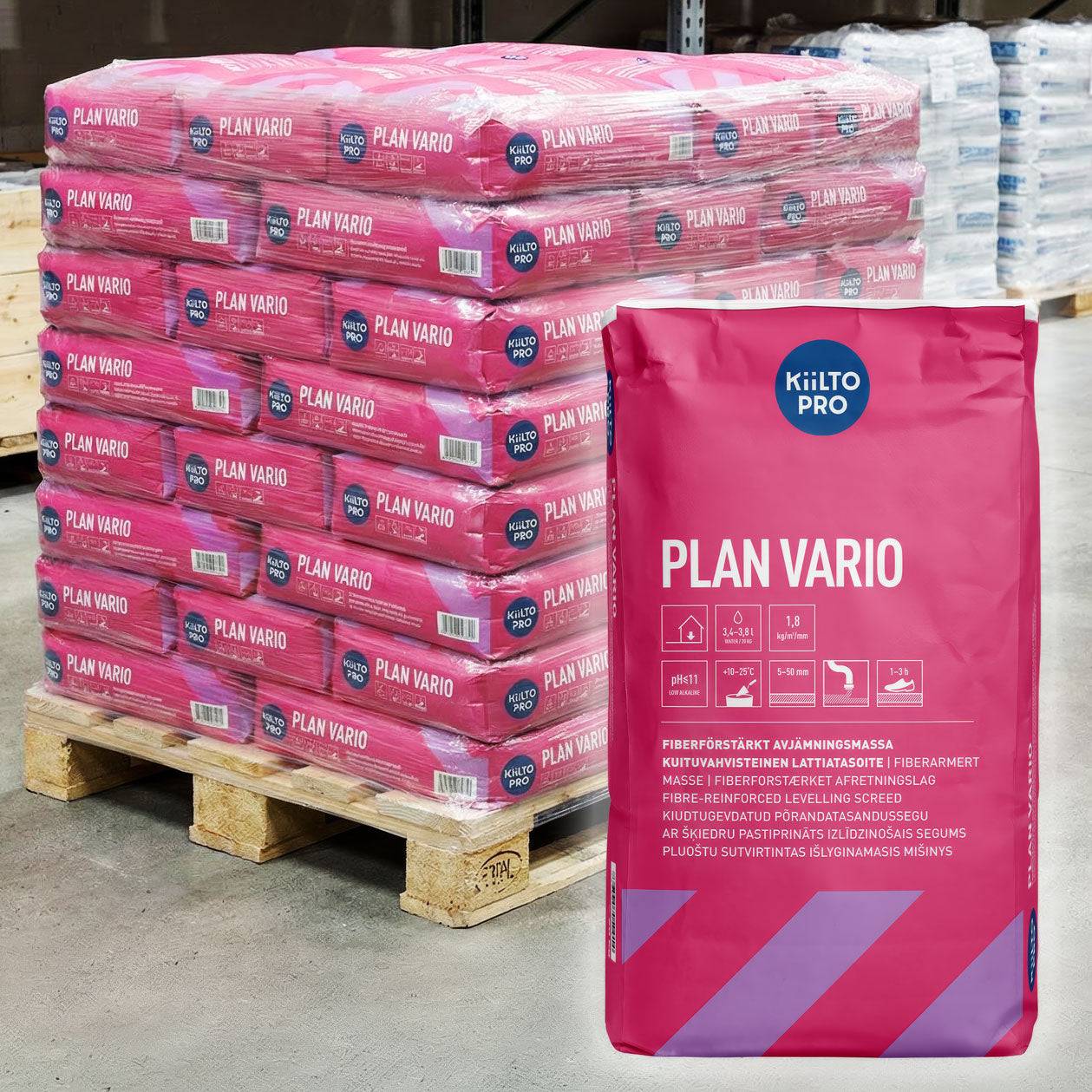 Kiilto Pro Plan Vario 20 kg - 144 säckar (tre pall)