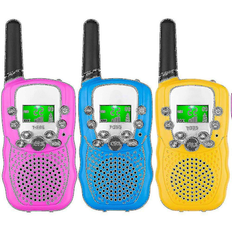 Walkie-talkies til børn 3 stk, 3 mil rækkevidde med baggrundsbelyste lommelygter (rui)