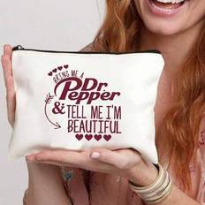 Humor Canvas Toiletry Bag - Lightweight, Foldable Cosmetic Pouch With Zipper | Easy-Clean, Versatile Makeup Case For Travel & Holiday Gifts Makeup Org - Beige - one-size,Pink,Black,Beige,Purple,Khaki,Rose Red