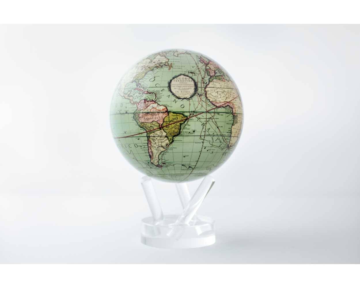 MOVA Globe - Roterende globus drevet af solceller - Jorden - Antique Terrestrial Green Diameter: 4.5" / 11,4 cm