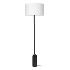 Gravity Floor Lamp - Black Marble/White Shade