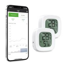 Termometer & Hygrometer inde - Bluetooth 5.0 & app-tilslutning - 2 stk - Hurtig levering