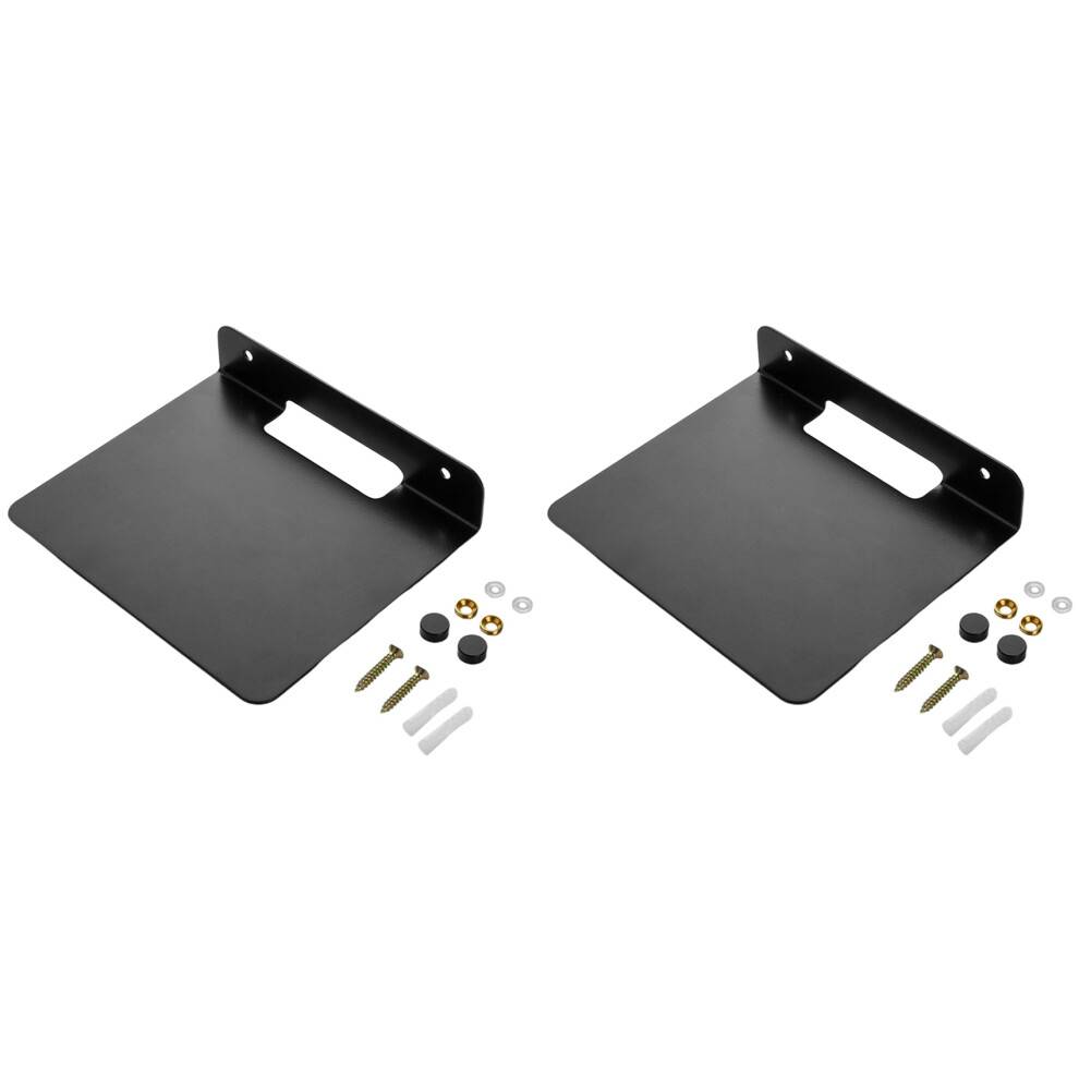 2X Väggmonterad Högtalarhylla Flytande Vägghyllor Bokhylla Hållare Hem Surround Sound System Vägghyllor