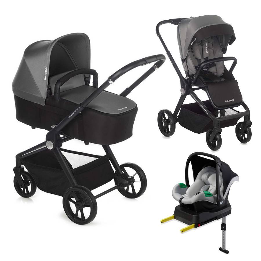 Barnvagnspaket 4i1 BeCool Stratos inkl. babyskydd Mink Pro + Isofix bas Mink FX