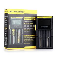 NiteCore D2 EU Intellicharger Intelligent Smart Universal LCD Anzeigen Doppel Dual Battery Charger Batterie Ladegerät Schwarz für 18650 18350 26650 AAA AA CR123A