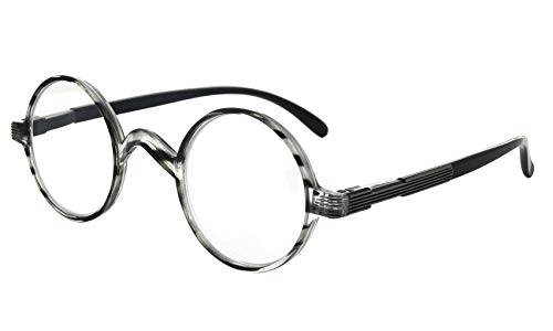 Eyekepper Runda läsglasögon som är lite stora än vintage professor ovala läsare (grå rand, +1,75)