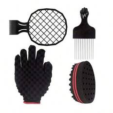 Hårborste Svamp Barber Oval Dubbelsidig Magisk Twist Hårborste Andningsbar Permanent Stylingborste Salong Lockborste För Hårstyling, Tillbaka till sko - Multifärgad (Multi-size)