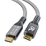 YIWENTEC USB C-kabel till USB C 3.2 hane hane Gen2 × 2 typ C laddningskabel, 20 Gbps dataöverföring, 240 W 48 V/5 A snabbladdningskabel, 4K @ 60Hz videoöverföring (rak, 3M)