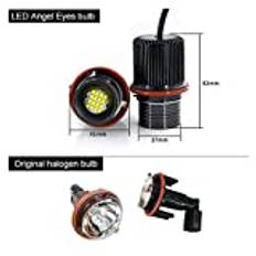 YFcaiheng 2st 160W Passar for BMW E39 E53 E60 E61 E63 E64 E65 E66 E87 525i 530i Xi 545i M5 Felfri LED Angel Eyes Markeringslampor Glödlampor