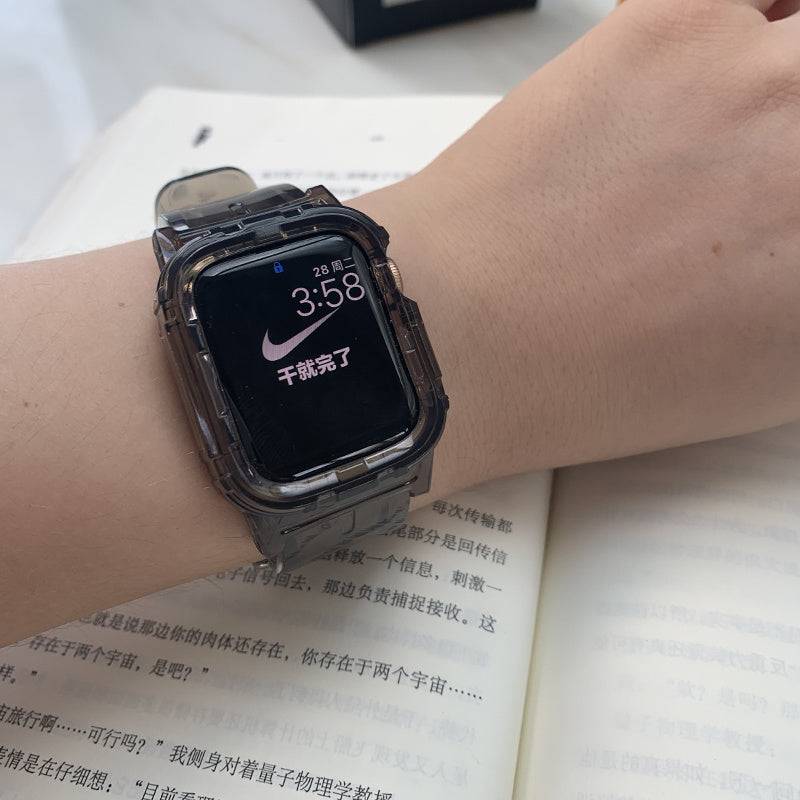Watch Strap Cute Creative Female All-in-one Protective Cover Case - Black / A