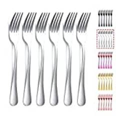 Kyraton Middagsgaffel 6 stycken, rostfritt stål 20.7 cm gafflar silver, bordsgafflar set med 6