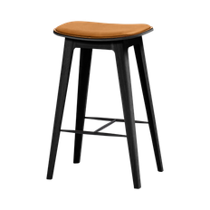 Nordic Bar Stool - Black Stained Oak with stitches
