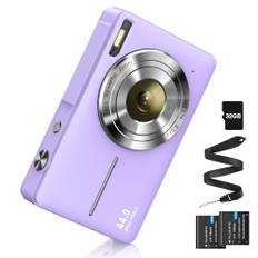 Digitalkamera fotoapparat 44MP FHD 1080p fotokamera med 32G kort digital kamera med batteri enkel bärbar 16X digitalzoom digitalkamera för barn tonåringar studenter seniorer nybörjare violett