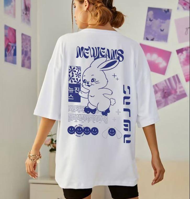 NewJeans grafisk t-shirt, NewJeans sweatshirt, NewJeans hoodie, NewJeans Kpop cm white