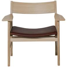 Mavis Siza Loungestol Hvid Pigmenteret / Mocca Læder - Lænestole Eg Hvidpigmenteret Eg - 16048LM