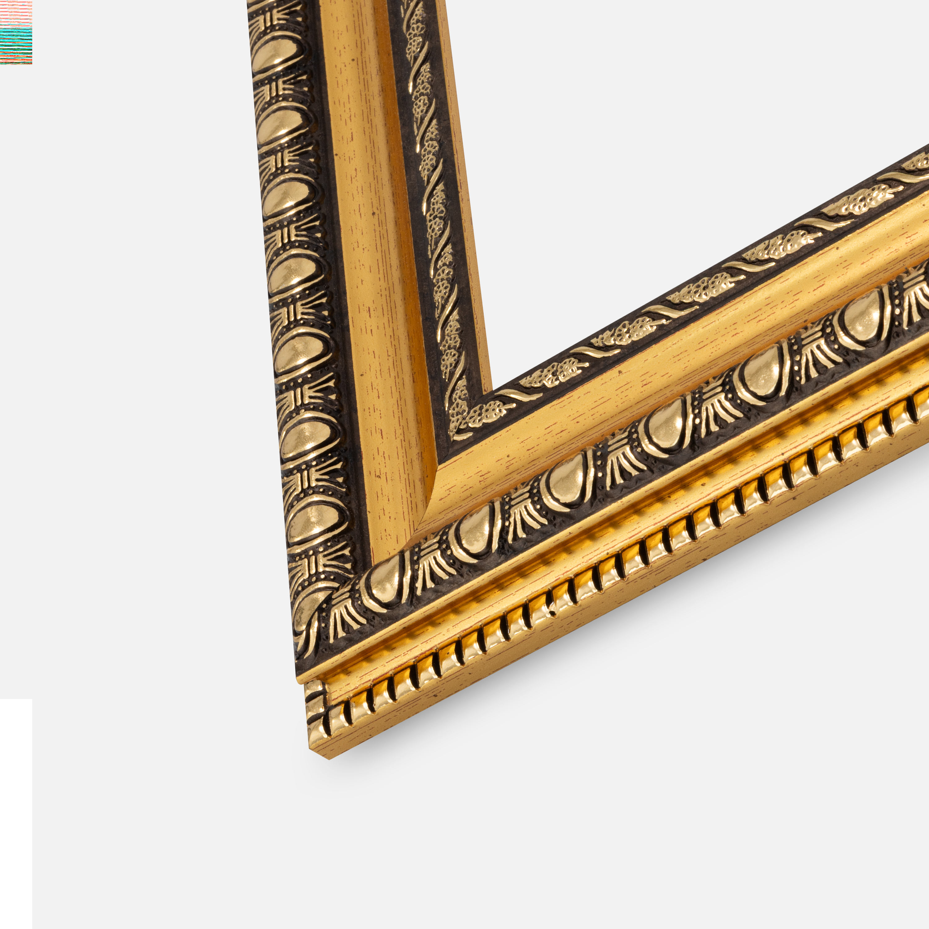 Ram Ornato Guld 30x30 cm - Passepartout Vit 19x19 cm