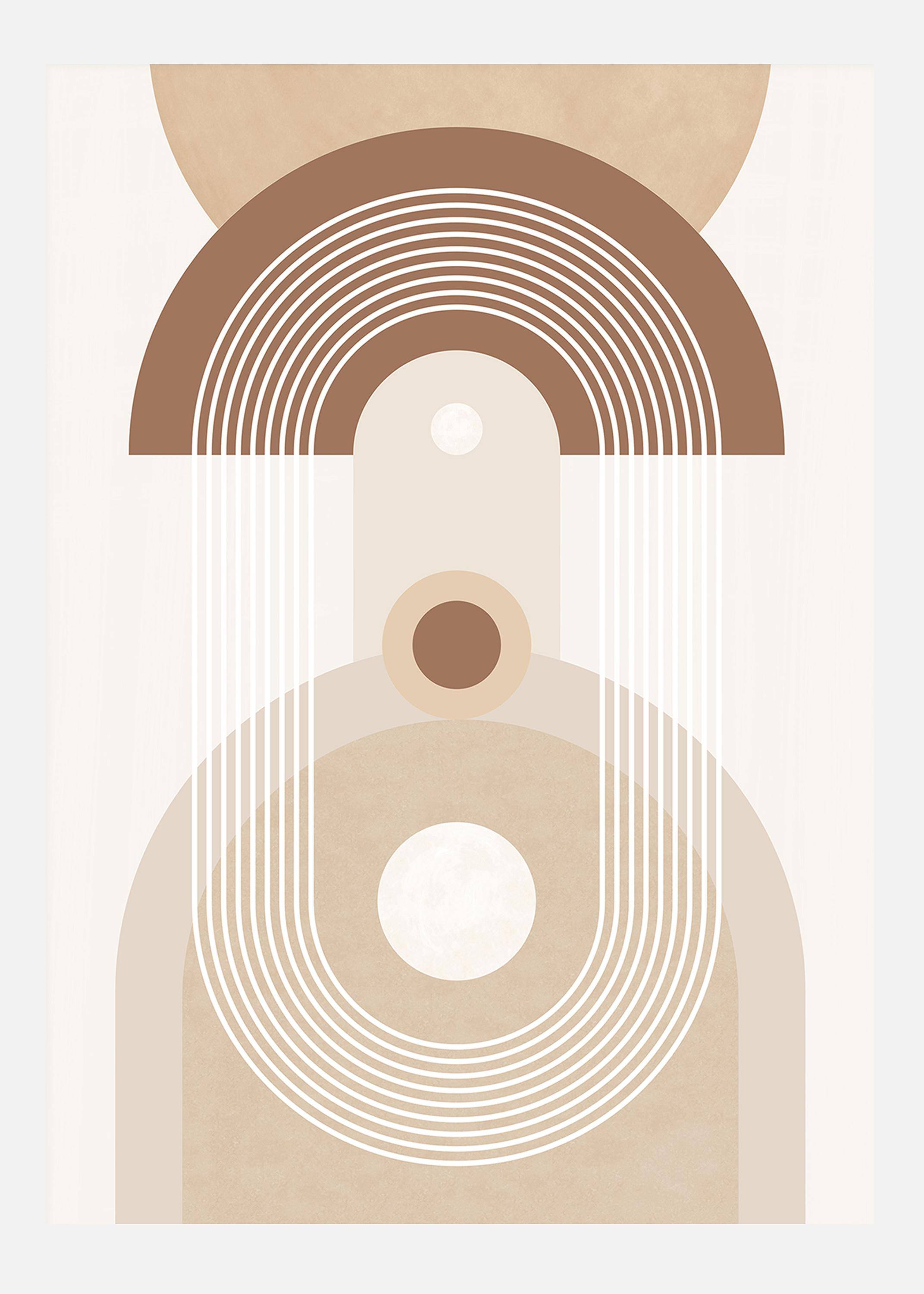 Beige Mid Century No.3 Canvastavla (50x70 cm)