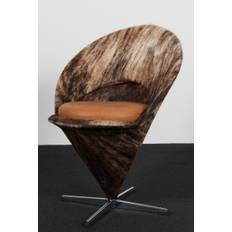 Verner Panton cone chair af læder og skind
