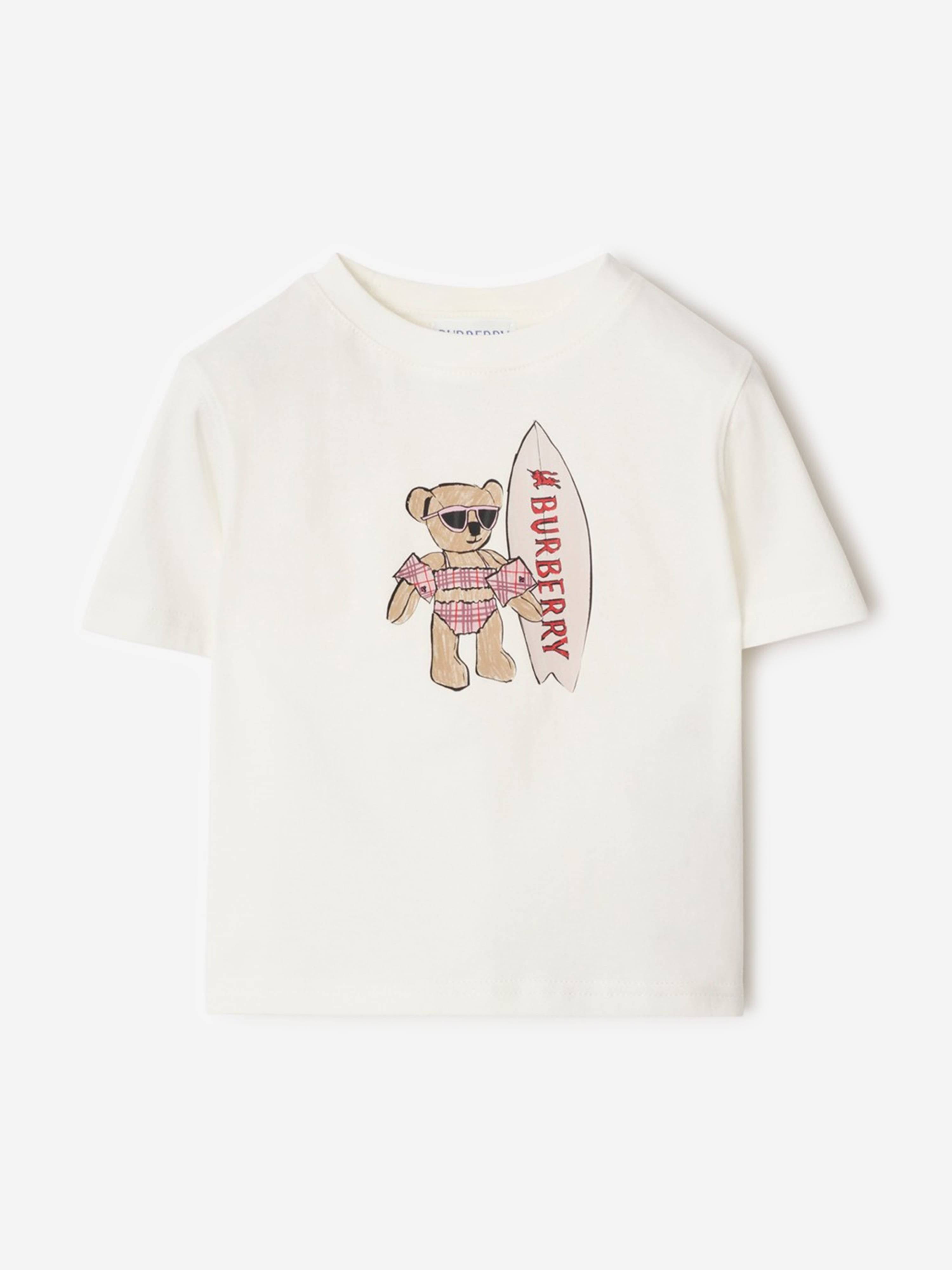 Burberry Baby Girls Mini Roxy Teddy Surf T-Shirt in Ivory - Ivory / 3 Yrs (3 Yrs)