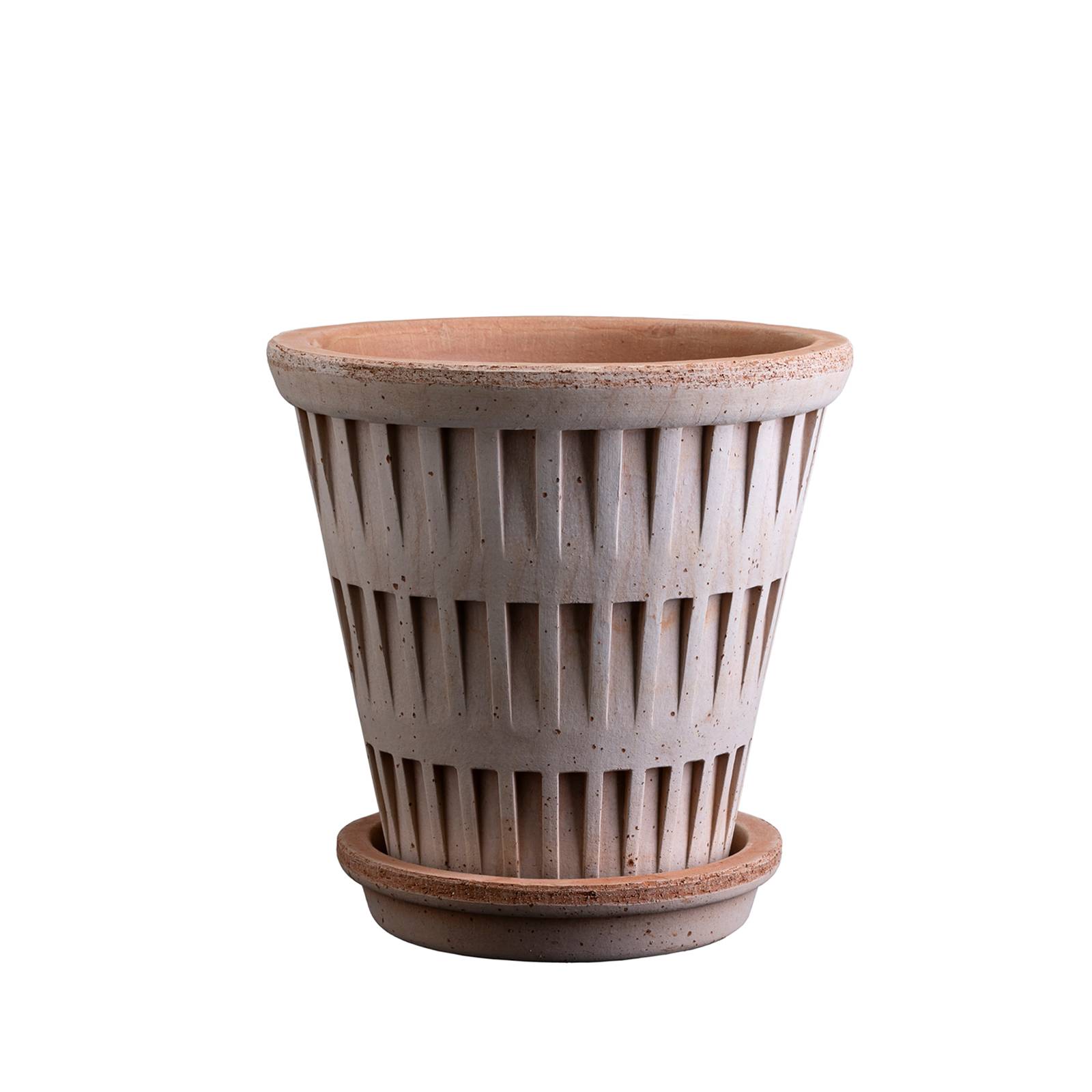 Kruka Pantheon ø18 cm antikrosa med fat