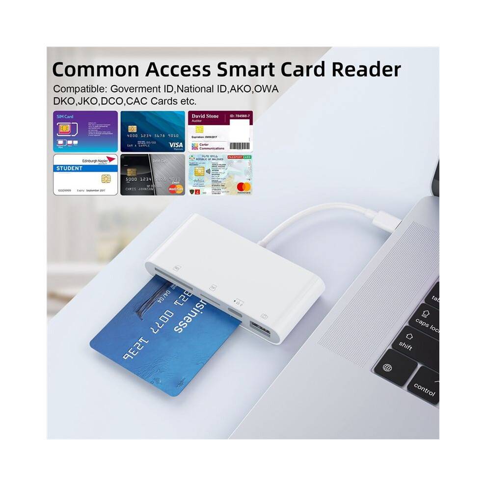 5-i-1 SmartkortläSare Typ C Till  TF-KortminnesläSare Flash-Enhet OTG-Adapter USB 2.0 TYPE-C-KortläSare