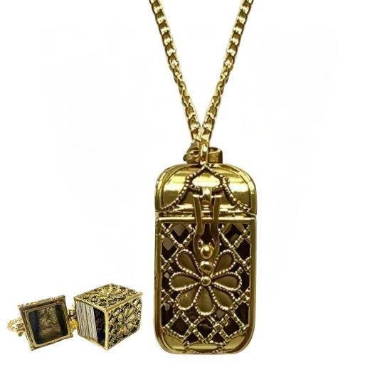Mini Tarotkort Hängsmycke Halsband, Färgglatt Antikmässingsbur Hängsmycke med 22 Stora Arkana, Spirituellt Smycke för Kvinnor, för Tarotälskare Nybörj