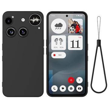 Nothing Phone (3) Flydende silikone cover med håndrem - sort