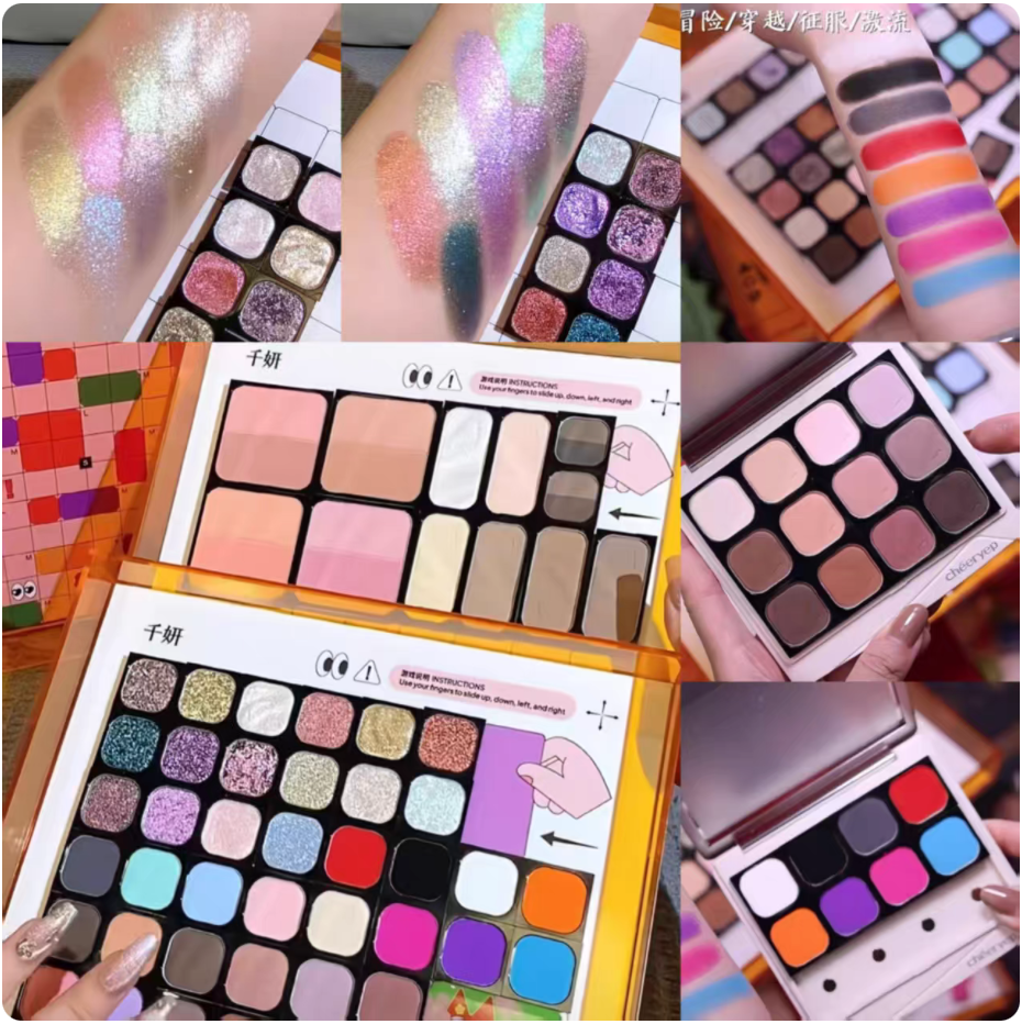 New! Qianyan Cheeryep Self Assembled Palette Luminous Single Monochrome Cream Eyeshadow Play Makeup Highlight Highgloss portable