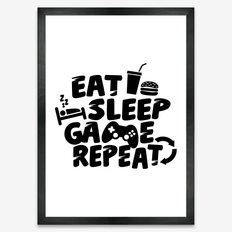 #1 Eat sleep game repeat - Plakat