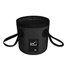 Vikbar hink, 20 l multifunktionell vikbar hink utomhus, vikbar skål, handfat hopfällbar, camping hink för resor på vandring, svart