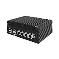 Micro Firewall Appliance, Mini PC, pFsense Plus, Mikrotik, OPNsense, VPN, Router PC, Intel Alder Lake-N 12th Gen N100, HUNSN RJ35, GPIO, TF Slot, HDMI, DP, 4 x 2.5GbE I226-V, 16G DDR5 RAM, 512G SSD