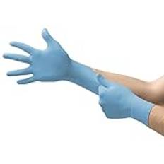 Ansell MICROFLEX 92-134 Engångsnitrilhandskar, icke-drivna, flerhoppade, mat, kemiskt och mekaniskt skydd, professionella handskar utan latex, blå, storlek L (100 handskar)