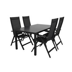 Brafab Rana spisebordsæt Sort/grå 4 positionstole & bord 150x90 cm