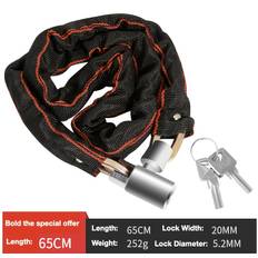 TEMU Heavy-duty Anti-theft Bike Chain Lock - Foldable, Portable, Alloy Security Lock With Polished Finish - Waterproof, Dustproof, Rust-resistant For Bicycles, Scooters, Motorcycles, Doors, And Fences