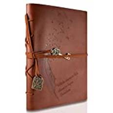 RYMALL A5 reseanteckningsbok, dagbok, nytt läder vintage magisk nyckel sträng anteckningsbok dagbok vit dagbok kajotter anteckningsbok anteckningsbok vintage intim dagbok (kaffe)