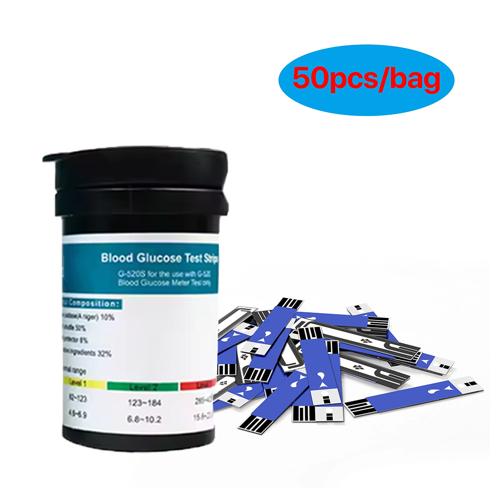 50/100/200pcs Blood Glucose Test Strips with Lancets Needles Glucosemeter Blood Sugar Testing Papers Blood Collect for Diabetic