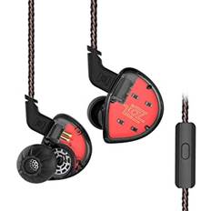 Yinyoo KZ ES4 In-ear hörlurar Dual Driver 1BA 1DD, KZ IEM öronmonitor 1 balanserad armatur och 1 dynamiska drivrutiner KZ-hörlurar (med mikrofon, svart)