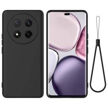 Honor X60 Pro/X9c/Magic7 Lite Flytande silikon skal med handrem - Svart