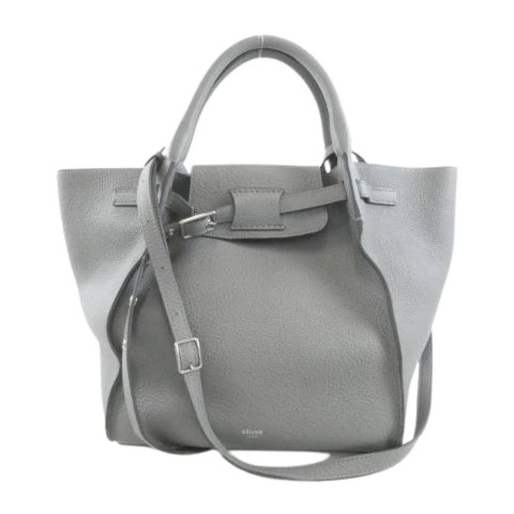 Celine Vintage Pre-owned Small Big Bag Kalveskindstaske - Vintage - Dame - Grå - ONE SIZE - Uld