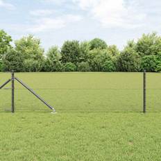 vidaXL Hegn med stolper Grå 0.6 x 10 m PVC-belagte stål