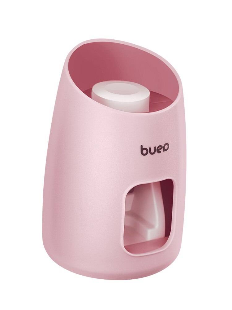 Oneup väggmonterad automatisk tandkrämsdispenser plast bärbar tandkrämspress tandborsthållare badrumstillbehör - En rosa