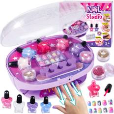 Tacobear Nagelstudio Kinder Mädchen Geschenke 6 7 8 9 10 Jahre Nageltrockner Peel Off Nagellack Press On Nagelsticker Nageldesign Nagelset Maniküre Set Kinder Mädchen Geburtstag Geschenk für Mädchen