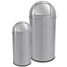 Dust Bin Push - Silver