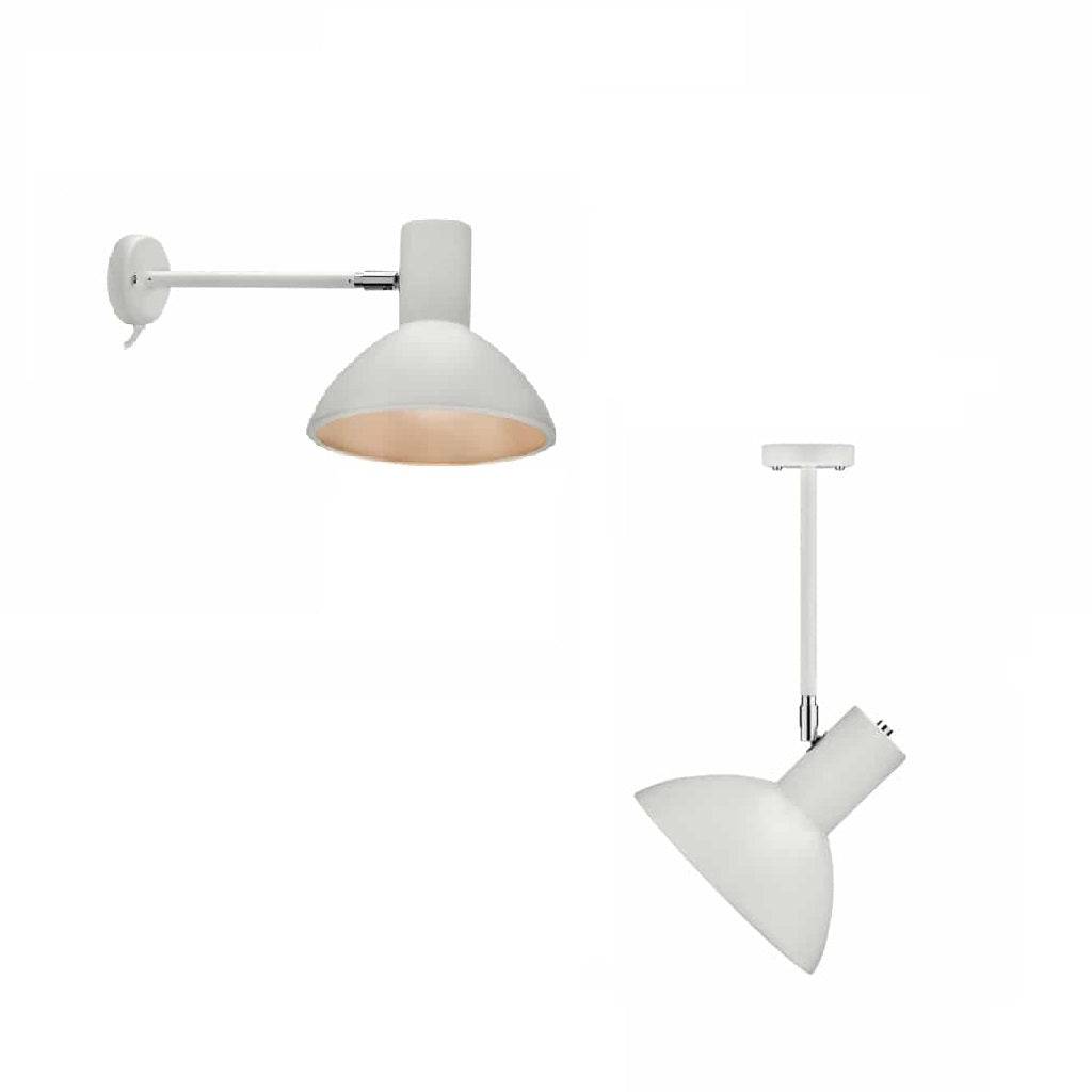 Mini tragten væg/loftlampe Danish Lighting - Messing / Montagedåse med afbryder / 10 cm