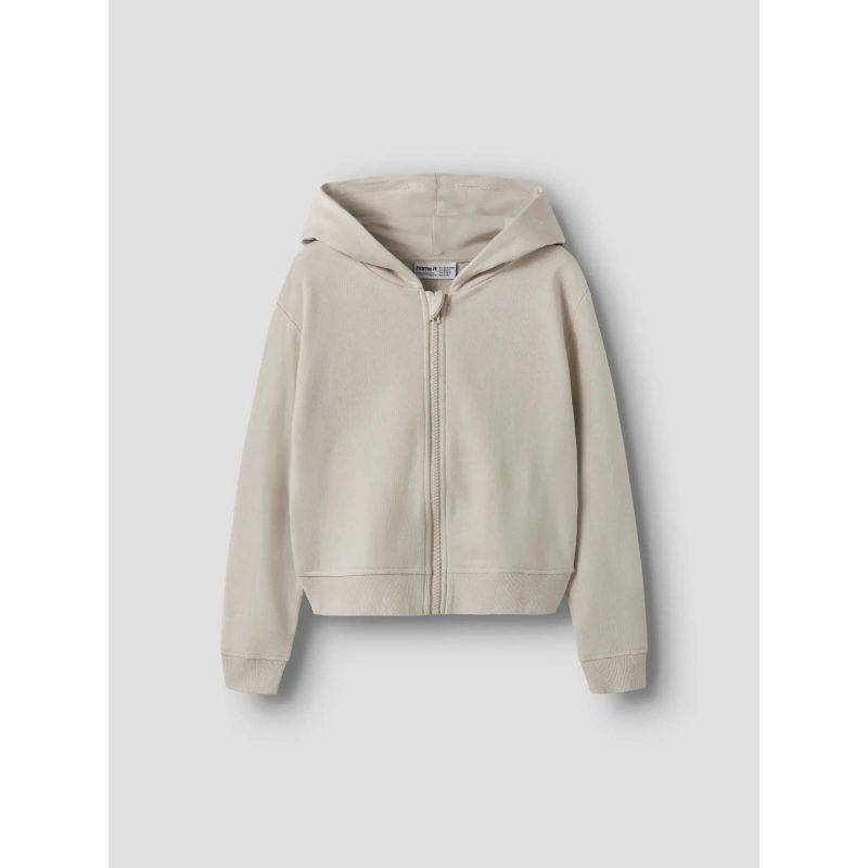Name It Mille sweat cardigan i sandfarvet til piger
